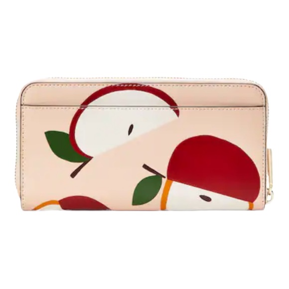 Kate Spade Honeycrisp Apple Zip Around Wallet Blush Pink - Picture 2 of 6